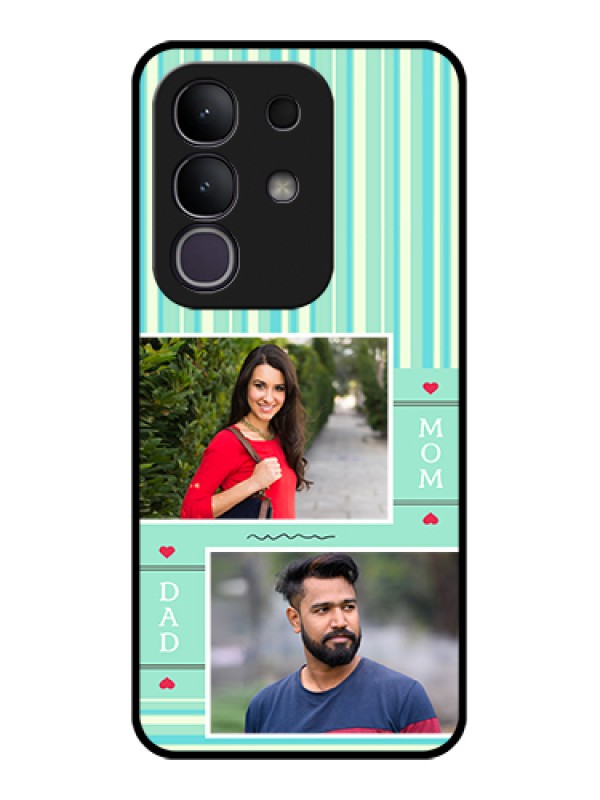 Custom iQOO Z10x 5G Custom Glass Phone Case - Mom & Dad Pic Design