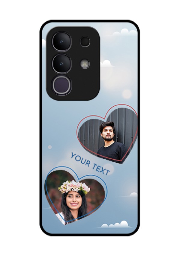 iQOO Z10x 5G Custom Glass Phone Case - Blue Color Couple Design