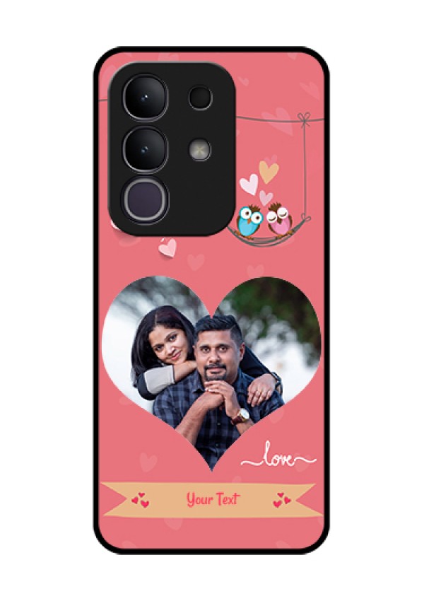 iQOO Z10x 5G Custom Glass Phone Case - Peach Color Love Design