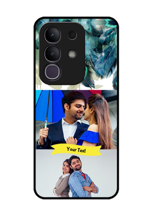 iQOO Z10x 5G Custom Glass Phone Case - Image With Boho Peacock Feather Design