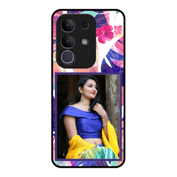 iQOO Z10x 5G Custom Glass Phone Case - Abstract Floral Design