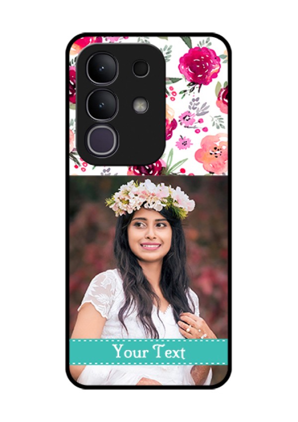 iQOO Z10x 5G Custom Glass Phone Case - Water Colors Floral Design