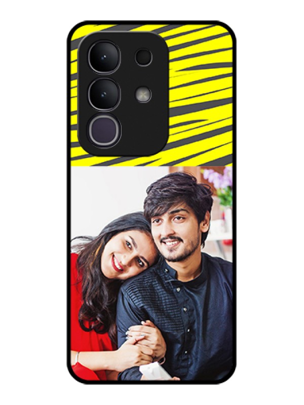 Custom iQOO Z10x 5G Custom Glass Phone Case - Yellow Abstract Design