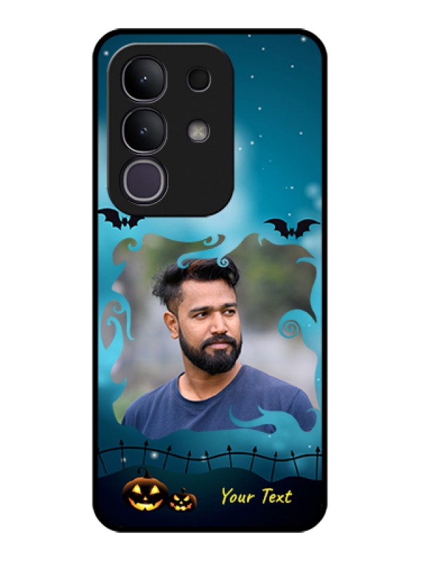 Custom iQOO Z10x 5G Custom Glass Phone Case - Halloween Frame Design