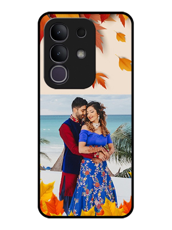 Custom iQOO Z10x 5G Custom Glass Phone Case - Autumn Maple Leaves Design