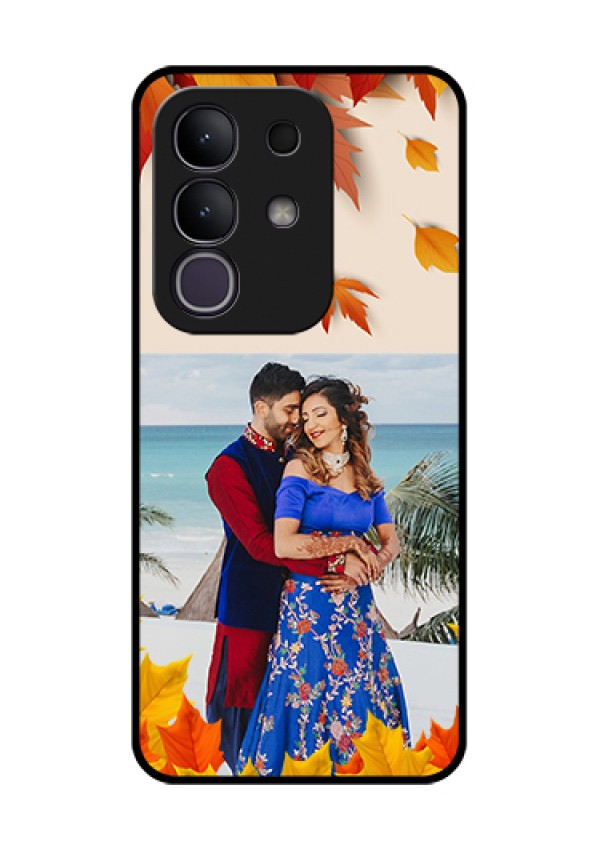 iQOO Z10x 5G Custom Glass Phone Case - Autumn Maple Leaves Design