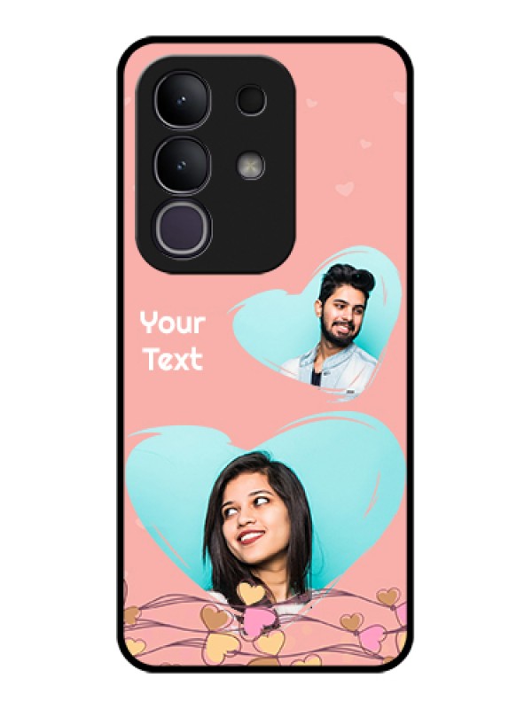 Custom iQOO Z10x 5G Custom Glass Phone Case - Love Doodle Design