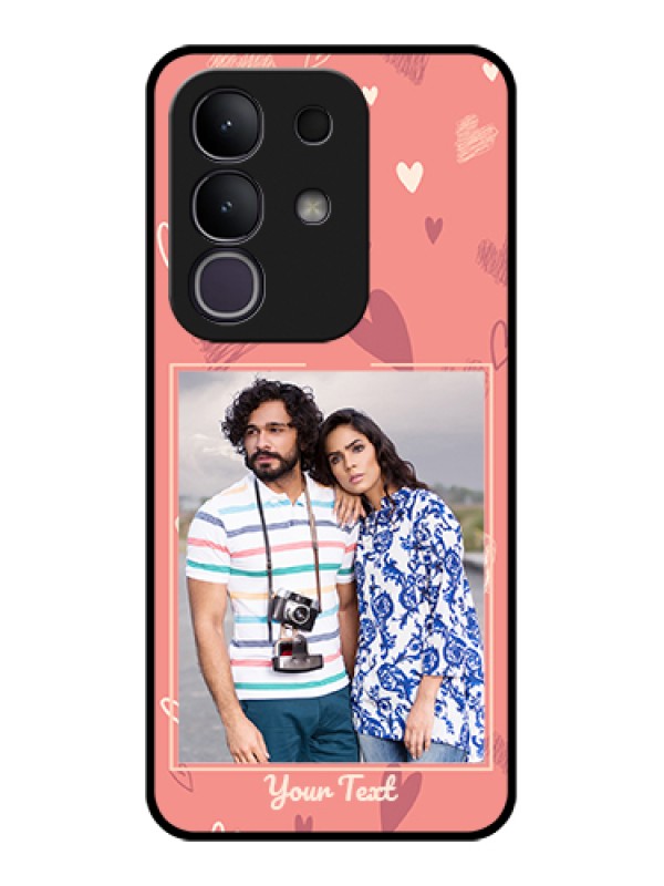 Custom iQOO Z10x 5G Custom Glass Phone Case - Love Doodle Art Design