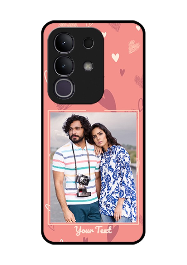 iQOO Z10x 5G Custom Glass Phone Case - Love Doodle Art Design