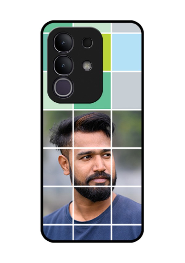 iQOO Z10x 5G Custom Glass Phone Case - With White Box Pattern