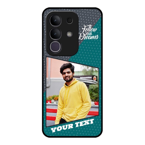 iQOO Z10x 5G Custom Glass Phone Case - Background Pattern Design With Quote