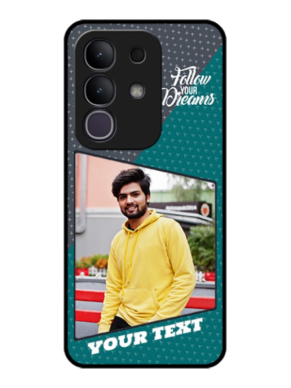 Custom iQOO Z10x 5G Custom Glass Phone Case - Background Pattern Design With Quote