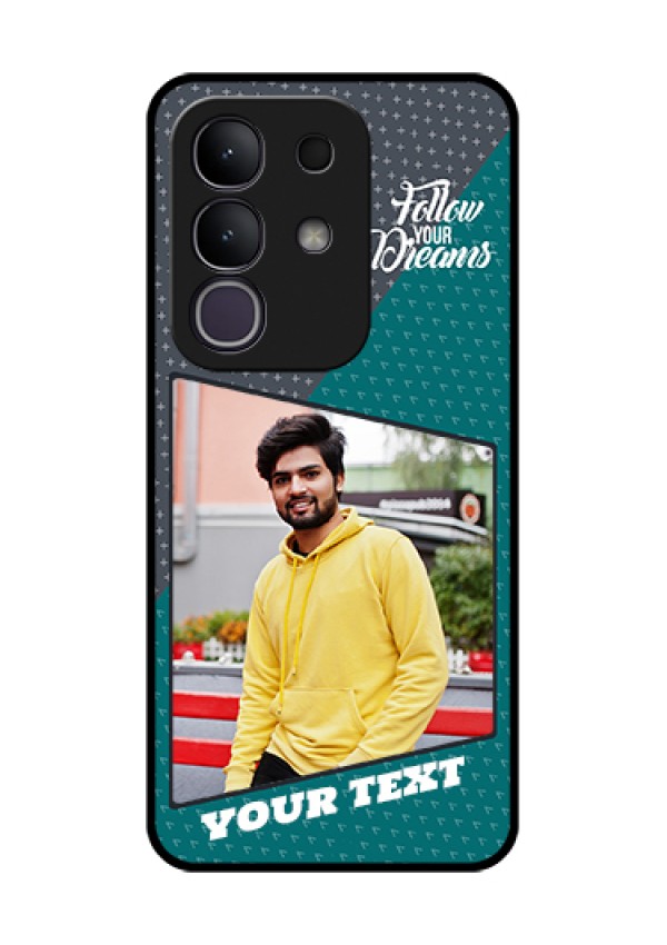 iQOO Z10x 5G Custom Glass Phone Case - Background Pattern Design With Quote