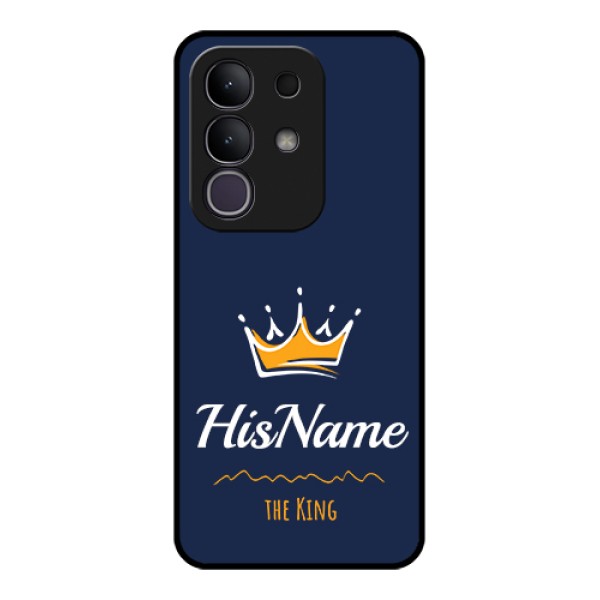 iQOO Z10x 5G Custom Glass Phone Case - King With Name Design