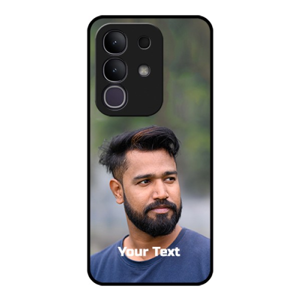 iQOO Z10x 5G Custom Glass Phone Case - Photo With Text Design
