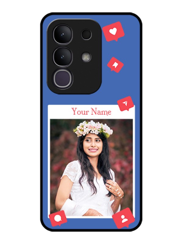 Custom iQOO Z10x 5G Custom Glass Phone Case - Like Share And Comment Design