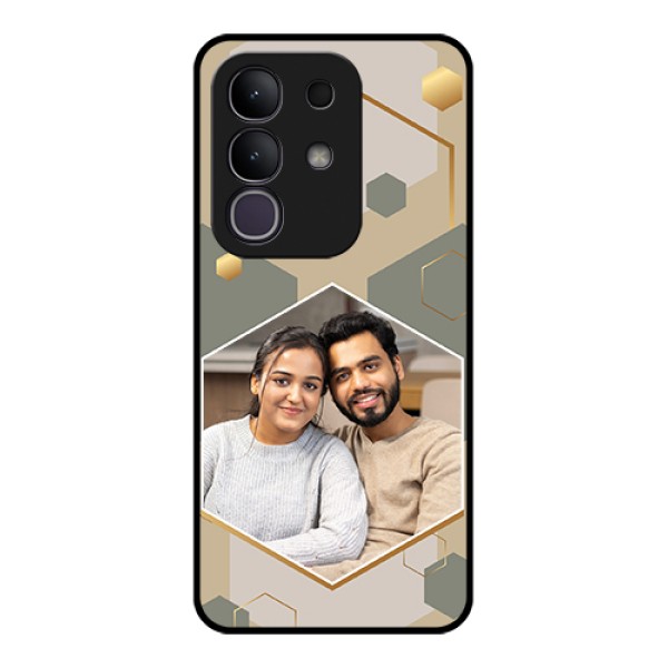 iQOO Z10x 5G Custom Glass Phone Case - Stylish Hexagon Pattern Design iQOO Z10x 5G Custom Glass Phone Case - Stylish Hexagon Pattern Design