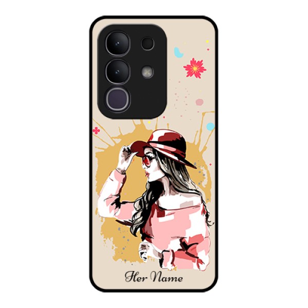 iQOO Z10x 5G Custom Glass Phone Case - Women With Pink Hat Design iQOO Z10x 5G Custom Glass Phone Case - Women With Pink Hat Design
