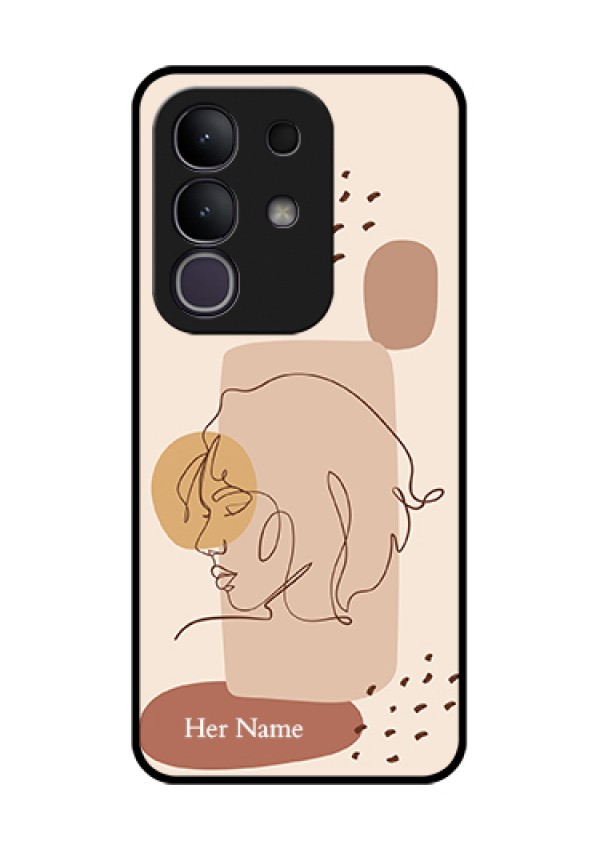 iQOO Z10x 5G Custom Glass Phone Case - Calm Woman Line Art Design