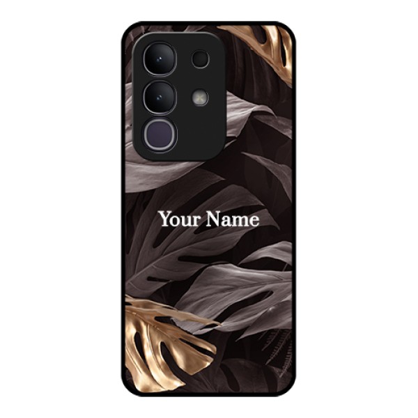 iQOO Z10x 5G Custom Glass Phone Case - Wild Leaves Digital Paint Design
