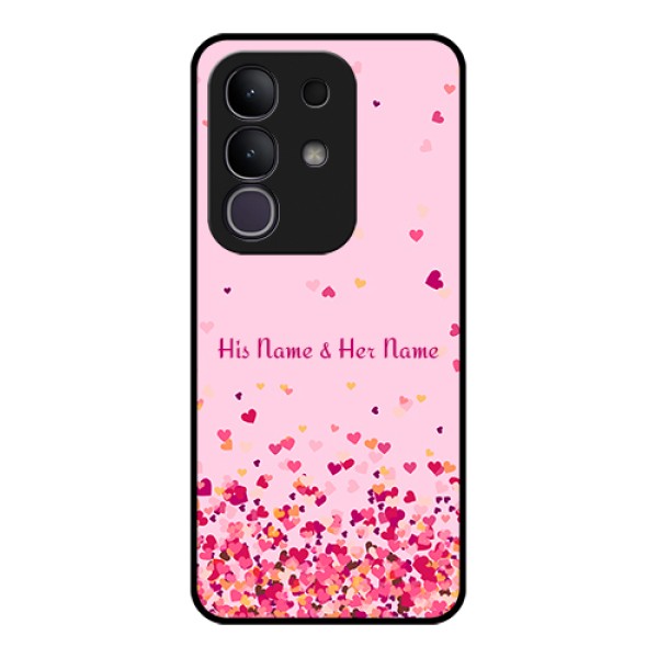 iQOO Z10x 5G Custom Glass Phone Case - Floating Hearts Design