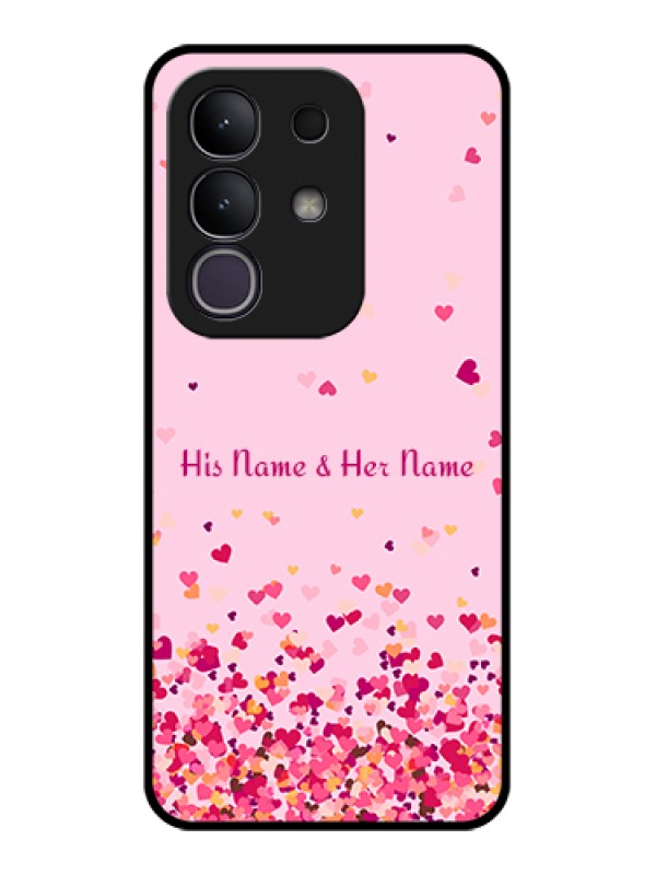 Custom iQOO Z10x 5G Custom Glass Phone Case - Floating Hearts Design