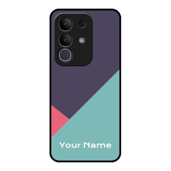 iQOO Z10x 5G Custom Glass Phone Case - Tri Color Abstract Design