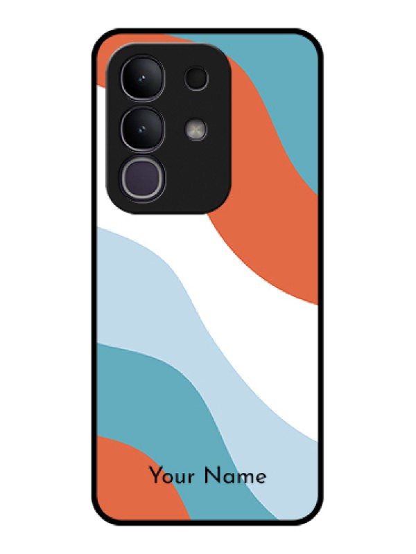 Custom iQOO Z10x 5G Custom Glass Phone Case - Coloured Waves Design