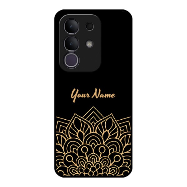iQOO Z10x 5G Custom Glass Phone Case - Golden Mandala Design