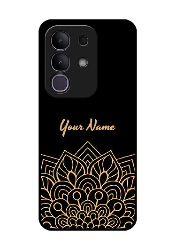 iQOO Z10x 5G Custom Glass Phone Case - Golden Mandala Design
