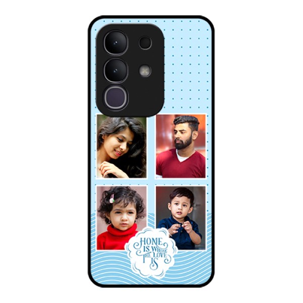 iQOO Z10x 5G Custom Glass Phone Case - Cute Love Quote With 4 Pic Upload Design iQOO Z10x 5G Custom Glass Phone Case - Cute Love Quote With 4 Pic Upload Design