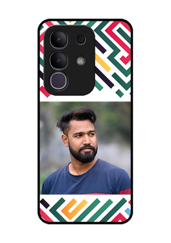iQOO Z10x 5G Custom Glass Phone Case - Colorful Maze Pattern Design