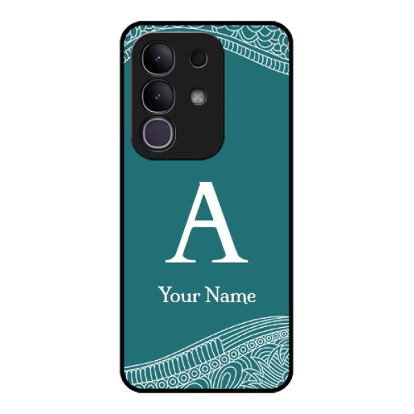 iQOO Z10x 5G Custom Glass Phone Case - Line Art Pattern With Custom Name Design iQOO Z10x 5G Custom Glass Phone Case - Line Art Pattern With Custom Name Design