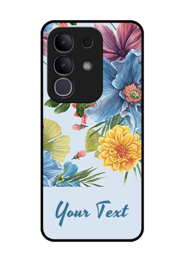 iQOO Z10x 5G Custom Glass Phone Case - Stunning Watercolored Flowers Painting Design