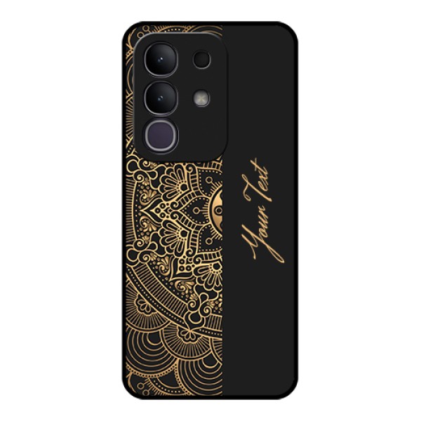 iQOO Z10x 5G Custom Glass Phone Case - Mandala Art With Custom Text Design