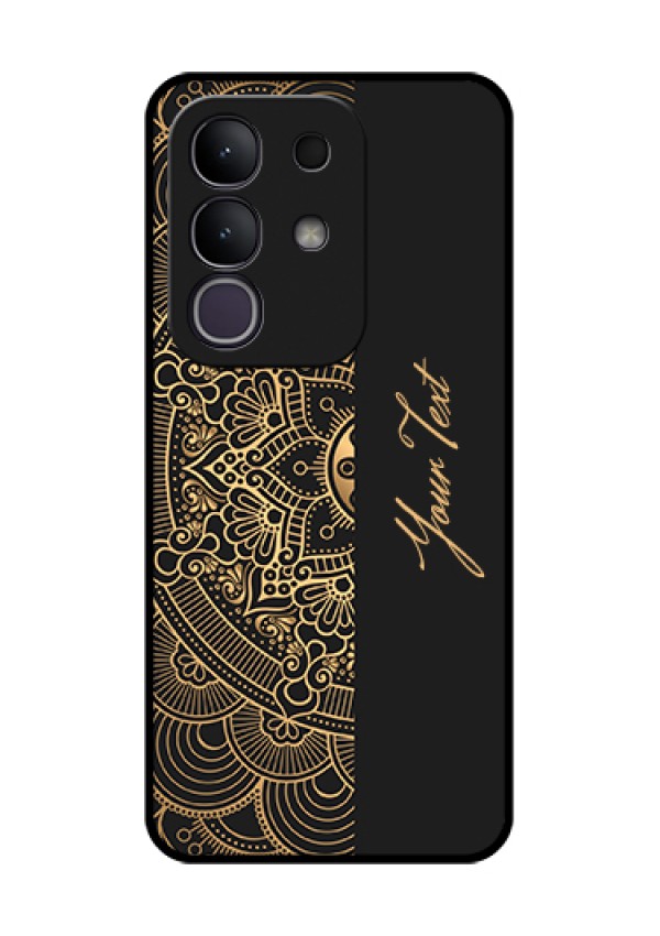 iQOO Z10x 5G Custom Glass Phone Case - Mandala Art With Custom Text Design