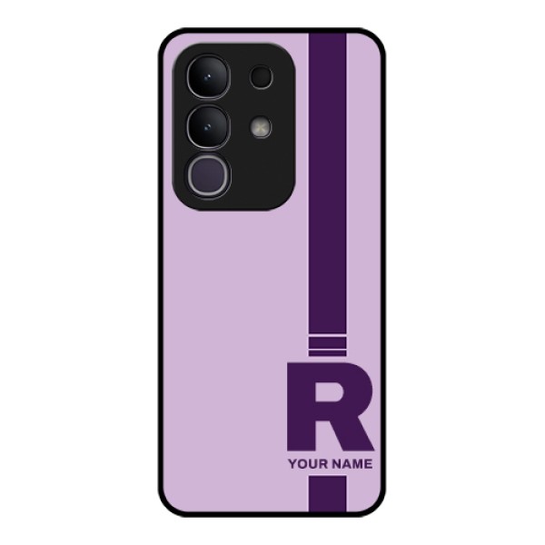iQOO Z10x 5G Custom Glass Phone Case - Simple Dual Tone Stripe With Name Design iQOO Z10x 5G Custom Glass Phone Case - Simple Dual Tone Stripe With Name Design