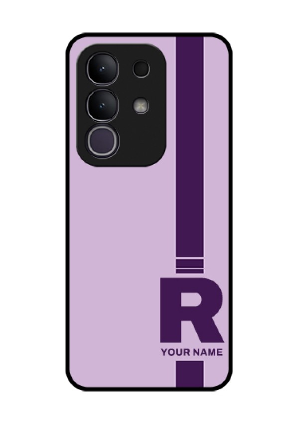 iQOO Z10x 5G Custom Glass Phone Case - Simple Dual Tone Stripe With Name Design