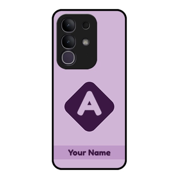 iQOO Z10x 5G Custom Glass Phone Case - Custom Letter In Curved Badge Design iQOO Z10x 5G Custom Glass Phone Case - Custom Letter In Curved Badge Design