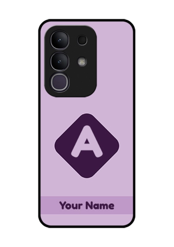 iQOO Z10x 5G Custom Glass Phone Case - Custom Letter In Curved Badge Design