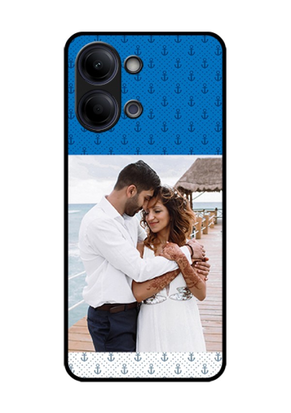 iQOO Z11 Lite 5G Custom Glass Phone Case - Blue Anchors Design