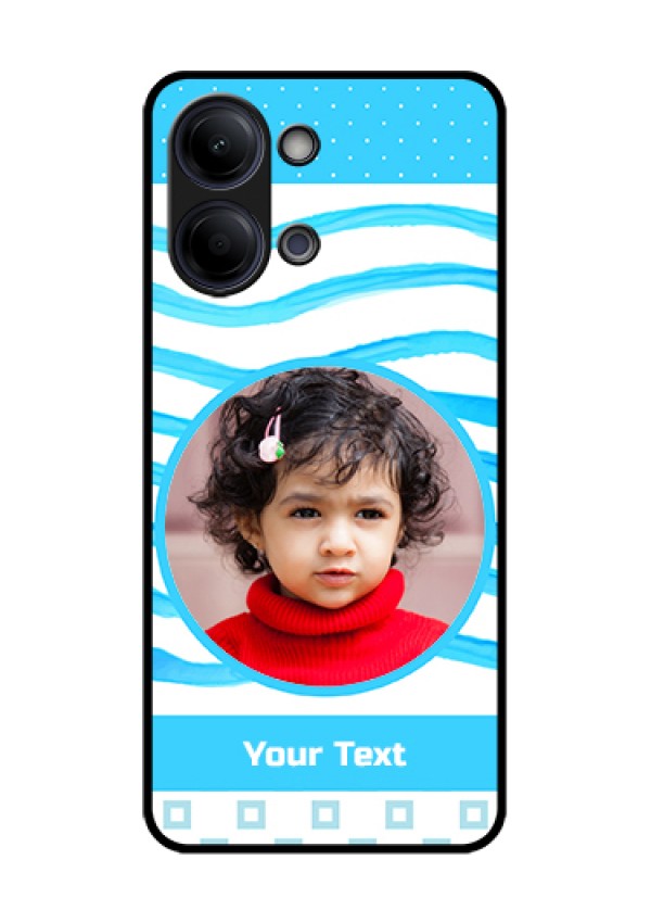 iQOO Z11 Lite 5G Custom Glass Phone Case - Simple Blue Case Design