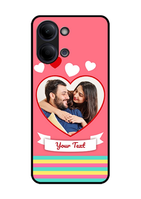 iQOO Z11 Lite 5G Custom Glass Phone Case - Love Shapes Doodle Design