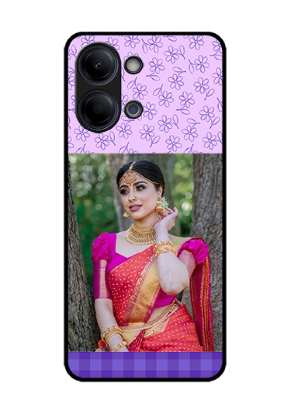 iQOO Z11 Lite 5G Custom Glass Phone Case - Purple Floral Design
