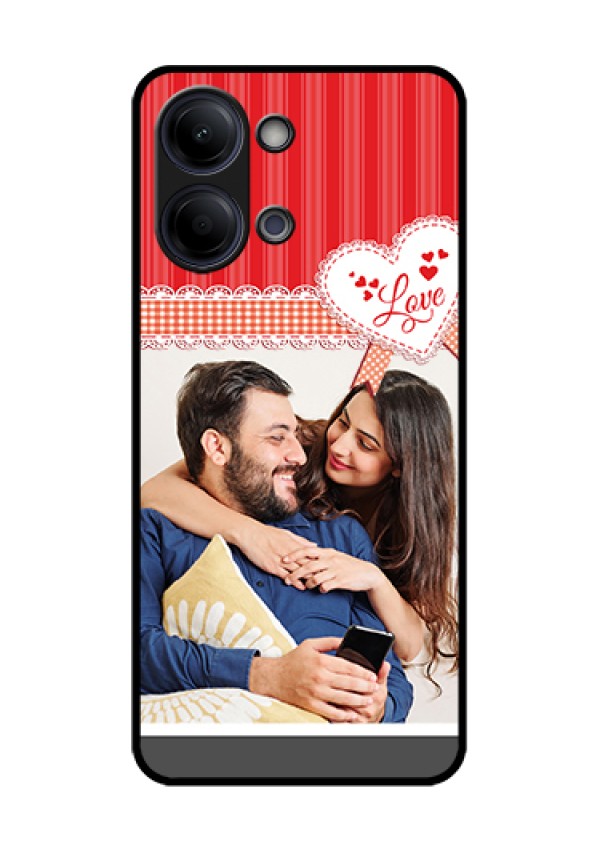 iQOO Z11 Lite 5G Custom Glass Phone Case - Red Love Pattern Design