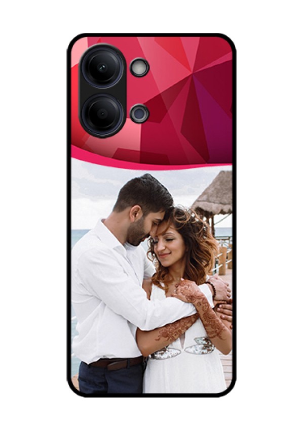 iQOO Z11 Lite 5G Custom Glass Phone Case - Red Abstract Design