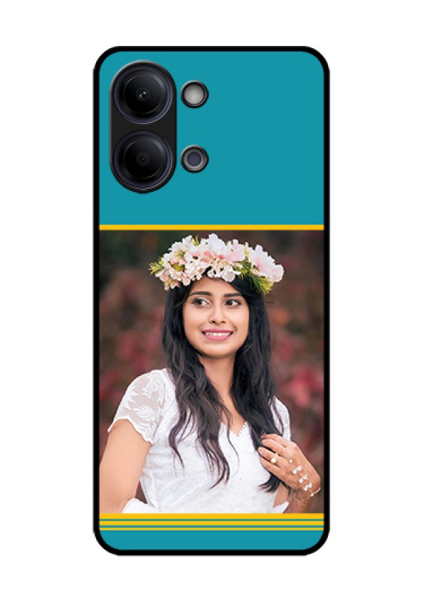 iQOO Z11 Lite 5G Custom Glass Phone Case - Yellow & Blue Design