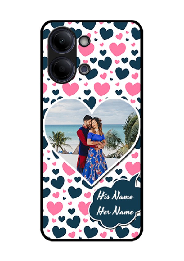 iQOO Z11 Lite 5G Custom Glass Phone Case - Pink & Blue Heart Design