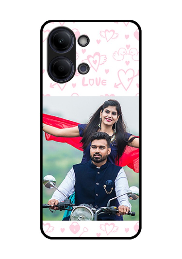 iQOO Z11 Lite 5G Custom Glass Phone Case - Pink Flying Heart Design