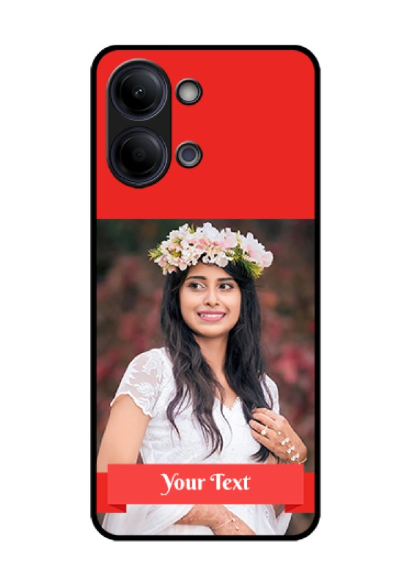 iQOO Z11 Lite 5G Custom Glass Phone Case - Simple Red Color Design